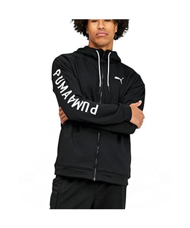 PUMA Mens Train Logo Hoodie Coats Jackets Outerwear Casual - Black Small Black