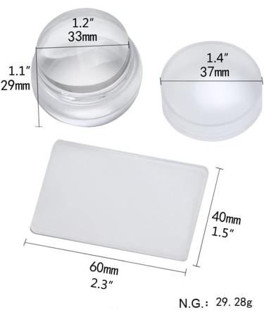 Silicone Jelly Nail Stamper Set - Clear Transparent Nail Art with Scraper | International Shipping - Buy Online on GoSupps.com