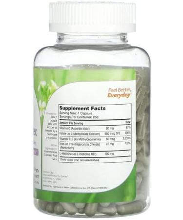 Zahler Iron Complex 250 Capsules - Essential Iron Supplement for Optimal Health - Buy Online on GoSupps.com