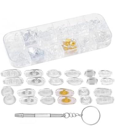 AvoDovA Eyeglass Nose Pads Air Chamber Nose Pads Eyeglass Repair Kit Soft Silicone Nose Pads Eyewear Nose Pads Replacements Set with Screwdriver for Glasses Sunglasses - Buy Online on GoSupps.com