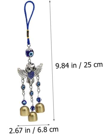 DOITOOL 1pc Owl Pendant Home Accents Decor Car Decoration Hanging Home Wall Ornament Beadwork Devil Eye Yoga Blue 25x6.8cm - Buy Online on GoSupps.com