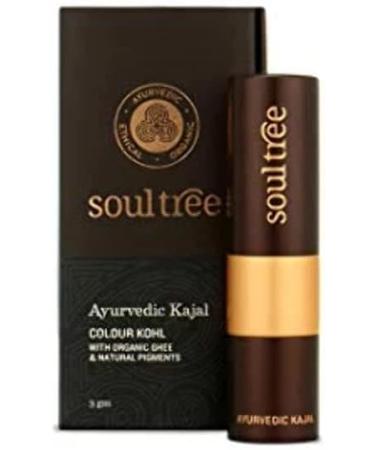 SoulTree Ayurvedic Kajal 001 Fern Green 3g - Natural and Organic Eyeliner - Buy Online on GoSupps.com