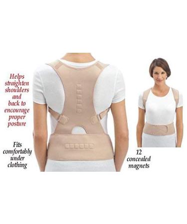 Medical-Grade Adjustable Magnetic Posture Support Back Brace | Relieve Neck & Back Pain | Improve Posture (Small Tan) - Poscure  - Buy Online on GoSupps.com