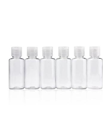 DRAGON SLAY 30ml Reusable Travel Bottles for Toiletries Set Mini Size Compact Containers for Shampoo and Conditioner Flexible Plastic Clear/Transparent Flip Cap 6 Pack 30ml (6 Pack)