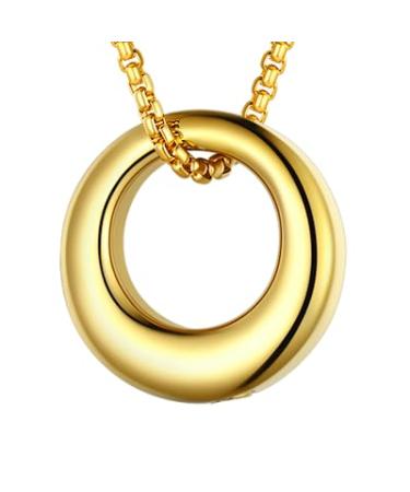 U7 ladies cremation urn necklace for ash cycle of life/Celtic knot/dog feet/wing/crucifix/cylinder urn chain stainless steel pendant chain fire burial jewelry for men 01-gold adaptable