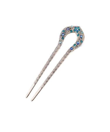 Crystal U Shaped Hairpin Hair Accessories Vintage Rhinestone Hairpin for Long Hair Pins Hair Styling Accessory for Women Girls Wedding Hair Accessories
