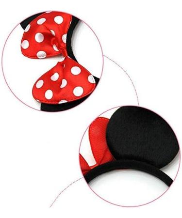 24 Pack Deluxe Mouse Costume Ears Headband - Black & Red Hair Accessories for Kids' Birthday Parties & Baby Showers - Buy Online on GoSupps.com