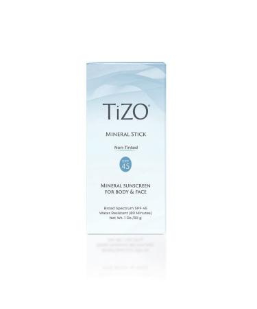 TiZO Mineral Stick SPF 45 | Non-Tinted | Water Resistant (80 minutes) | Broad Spectrum Sunscreen | UVA/UVB Protection | For all skin types | Easy On-the-Go Application | 1 oz / 30 g