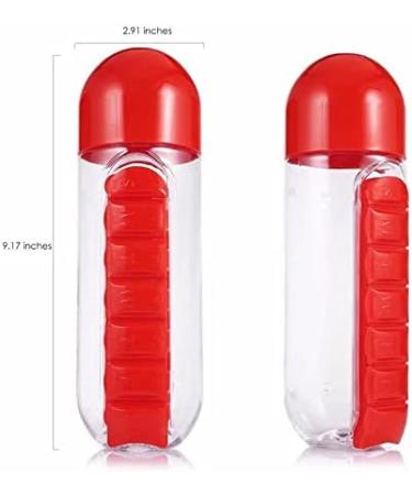 Buy Lucky Bamboo 2 in 1 Daily Medicine Box & Sports Water Bottle - 7 Days Pill Organizer (Yellow) for International Shipping - Buy Online on GoSupps.com