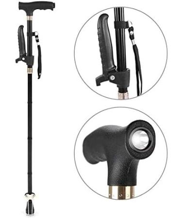 Folding Walking Stick Folding Walking Stick Crutch for Blind Cane with Guide for Folding Walking Stick for Elderly People in Aluminum Alloy with LED Light powerfully - Buy Online on GoSupps.com