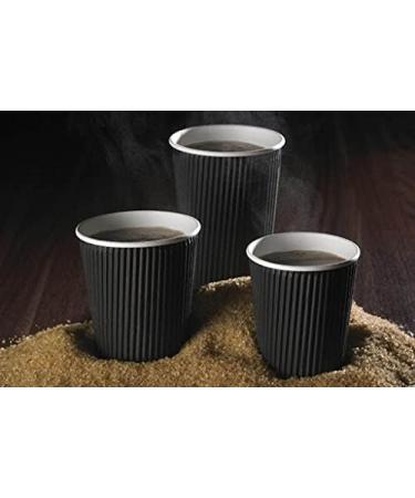 GOURMEX 25 Pieces Per Pack Insulated Disposable Coffee Cups | Black Coffee Cups Ripple Paper for Home Office Work | Paper Tea Cups Without Sleeve for Hot and Cold Beverage | Recyclable Cups (8oz) - Buy Online on GoSupps.com