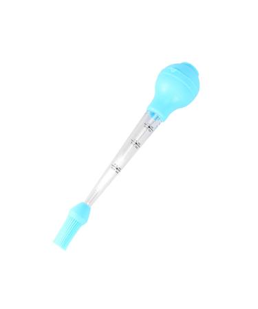 FELTECHELECTR 1 Set Oil Pump Grill Tool Food Brush Turkey Drip Oil Seasoning Tube Barbecue Tool Cleaning Brush Blue Size 1