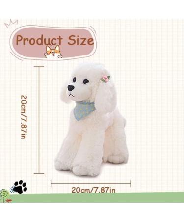 Heionia Cuddly Dog Plush Toy Kawaii Teddy Dog with Scarf (30cm) - Perfect Gift for Kids & Girls - Soft White Pudel Animal - Buy Online on GoSupps.com