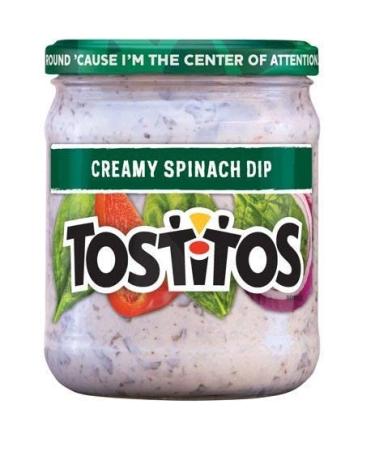 Tostitos Creamy Spinach Dip 15oz Glass Jar (Pack of 3) - Flavorful Party Dip Trio - Buy Online on GoSupps.com