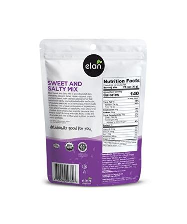 Elan Sweet & Salty Organic Trail Mix 5.3 oz - Vegan Dark Chocolate, Dates, Raisins, Coconut Chips, Pumpkin Seeds, Cashews, Almonds - GMO-Free, Gluten-Free, Vegetarian - Buy Online on GoSupps.com