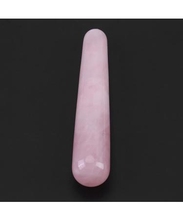 Qanyegn Pink Gua Sha Massage Wand | Natural Quartz Facial Massage Bar & Tool (100mm) - Relax & Rejuvenate - Buy Online on GoSupps.com