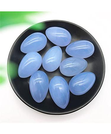 Natural Crystal Rough 1PC Natural Blue Chalcedony Egg Shaped Crystal Gemstone Polished Natural Stones and Minerals
