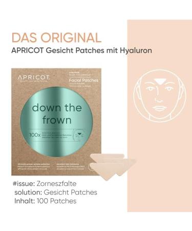 Apricot Beauty Down the Frown Zorn Fold Pflaster | Anti-Wrinkle Facial Patches for Forehead Lines | Hyaluronic Acid | 48 Pieces | Made in Germany - Buy Online on GoSupps.com