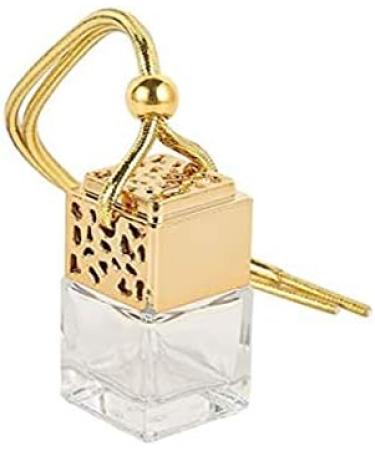 Fcuajdkq Perfume Bottle Pendant Hollow Square Glass Sub-Bottle for Car Bedroom Bathroom Decoration Golden - Buy Online on GoSupps.com