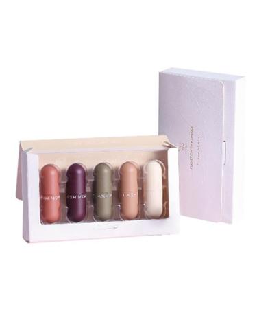 5PCS Mini Capsule Matte Lipstick Kit - Long-Lasting Velvet Moisturizing Waterproof | International Shipping Available - Buy Online on GoSupps.com