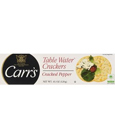 Carr's Table Water Crackers, Cracked Pepper, 4.25-Ounce Boxes (Pack of 6) by Carr's