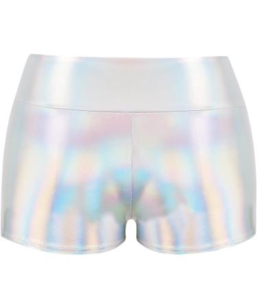 PrettyGuide Women's High Waist Metallic Disco Shorts | XX-Large Laser | Rave Dance Bottoms - Buy Online on GoSupps.com