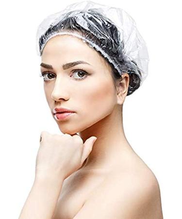 200PCS Disposable Clear Waterproof Shower Caps for Women - Ideal for Spa, Home, Hotel, Salon & Travel - Buy Online on GoSupps.com