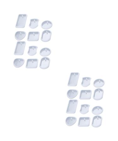 COHEALI 24 Pcs Keychain Mold Molds for Resin Earrings Clay Molds Dice Molds Resin Molds for Diy Square Charm As Shownx2pcs mediumx2pcs