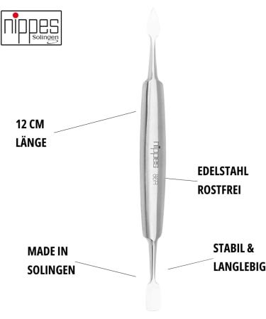 nippes Solingen Double Instrument Stainless Steel 12 cm Length Cuticle Pusher and Pusher Cuticle Remover for Manicure or Pedicure Nail care double instrument 12 cm - Buy Online on GoSupps.com