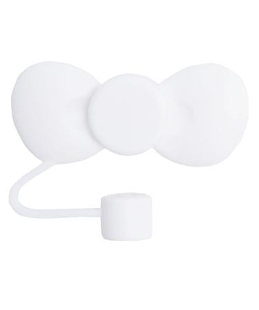 Tumbler Straw Accessory Dustproof Lid Cap Bow Shape 10mm Dust-proof Leak-proof Reusable Food Grade Bottle Dust Cover Tumblers Toppers Drinking Lids White