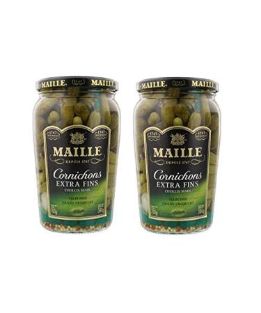 French Extra Fine Gherkins Maille-Cornichons Extra Fins- 2 x 220 gr - Buy Online on GoSupps.com