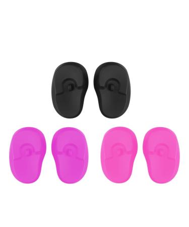 TEHAUX Ear Covers  3 Pairs Silicone Ear Covers Reusable Ear Protectors Hairdressing Earmuffs Silicone Ear Shield for Hair Perm Dye Highlight