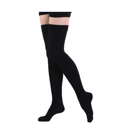 Compression stockings Absolute Support Cloesd Toe adjuvans therapy opaque relief of swelling varicose veins 20-30 mm HG for women adults black L (black black XL)