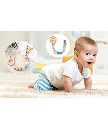 6 Wooden Pacifier Clips - Cute Animal Heart Design Baby Nipple Holder & Pain Relief Toy Accessories - International Shipping - Buy Online on GoSupps.com
