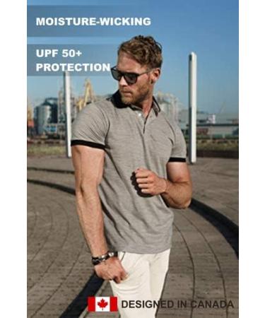Men's Merino Wool Polo Shirt - Anti-Odor, Short Sleeve, Breathable - Large Olive Green - Buy Online on GoSupps.com