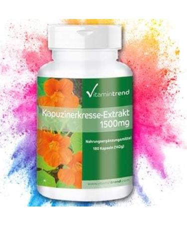 Nasturtium Extract 1500mg - 180 Vegan Capsules | 3-Month Supply | 10x Concentrated | Vitamintrend | International Shipping Available - Buy Online on GoSupps.com
