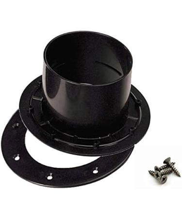 Aquaforte ABS Implementation with Counter-Flange 110 mm - Double Inner Adhesive Connection Galvanized Screws Black | International Shipping Available - Buy Online on GoSupps.com