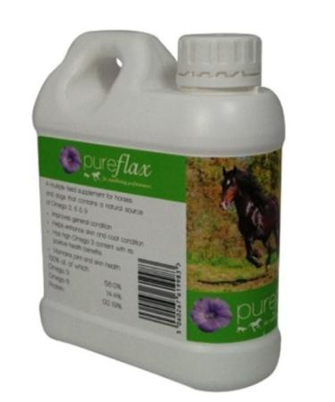 PureFlax 100 Percent Pure Cold Pressed Flax Oil for Horses 1 Litre