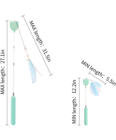 Interactive Cat Feather Toy with Retractable Teaser Wand - 2 Natural Feathers - For Indoor Cats and Kittens - Buy Online on GoSupps.com