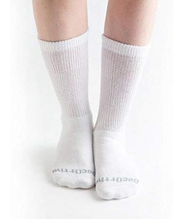 Doc Ortho Ultra Soft Loose Fit Diabetic Socks - 12 Pairs - Crew White - Men and Women X-Large - Buy Online on GoSupps.com