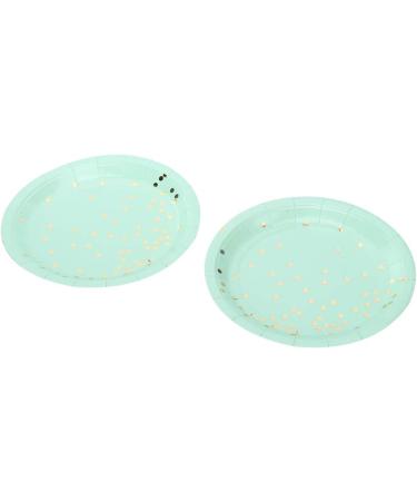 Disposable Golden Dots Paper Plate Round Shape Cake Tray Party Tableware for Parties Birthdays Christmas Bridal Party 8pcs(Green) - Buy Online on GoSupps.com