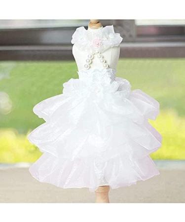 DELIFUR White Dog Wedding Dress - Elegant Princess Dress for Small to Medium Dogs (Size M) - Buy Online on GoSupps.com