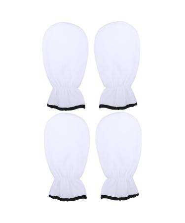 Housoutil 2 Pairs Maintenance Essential Oil Gloves Paraffin Wax Hand Cover Sliding Mitt Heating Gloves Parrafin Wax Hand Care Mitten Nail Art Hand Gloves Warm Flannel White Bath Mat Mittens