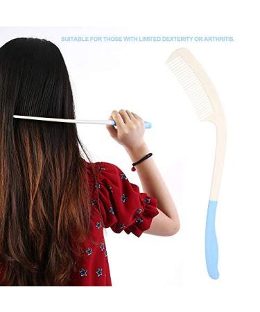 Long Handle Soft Comb | Anti-Slip Hair Brush for All Ages | Ideal for Adults Children & Seniors - Buy Online on GoSupps.com
