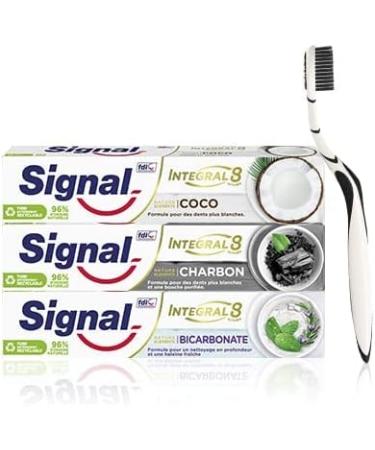 Signal Nature Elements Charcoal Toothpaste Whitening and Detox 75ml Tube (Pack of 4x75ml) - Buy Online on GoSupps.com