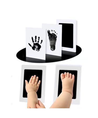 Baby Handprint and Footprint Kit - 2 baby Inkless Print pads 4 Imprint Cards Pet Paw Print for Newborn Girls and Boys Family Keepsake Memorable Keepsake Box Decorations