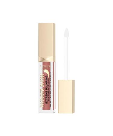 Eveline Cosmetics Wonder Show Volume strengthening lip gloss no 03 English Rose plumping moisturizing vegan formula with volulip chili and ginger extract 68 ml