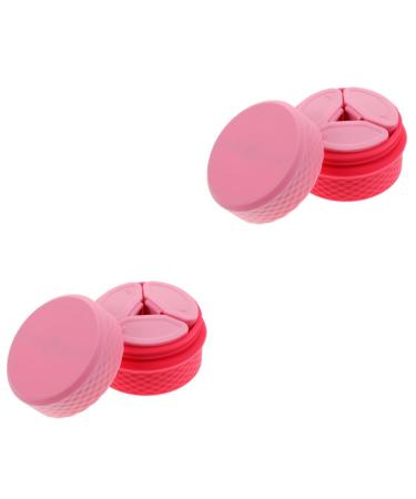 Beavorty 2 Sets Cream box travel cream container cream jar with spoon silicone cosmetic container empty makeup pot silicone travel jars cream holder Storage Box airless Silica gel Miss