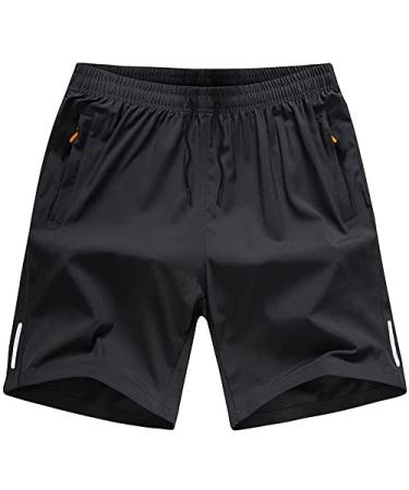 ANHDM Boy's Athletic Shorts Quick Dry Workout Shorts 2023 A/Black 8-9 Years