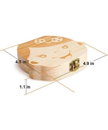 Baby Tooth Box - Wooden Kids Keepsake Organizer for Baby Teeth - Cute Children Tooth Container with Tweezers and Lanugo Bottle - Girl - Buy Online on GoSupps.com